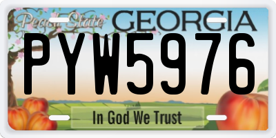 GA license plate PYW5976