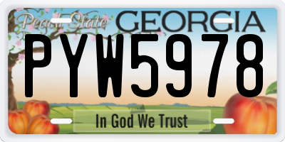 GA license plate PYW5978