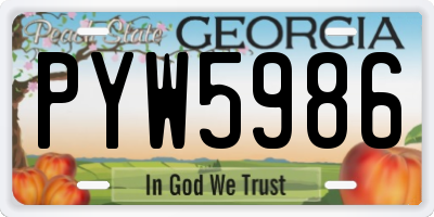 GA license plate PYW5986