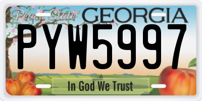 GA license plate PYW5997