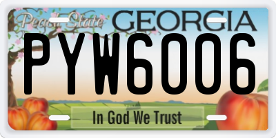 GA license plate PYW6006