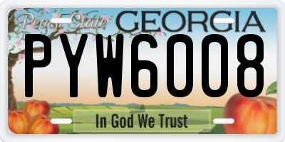 GA license plate PYW6008