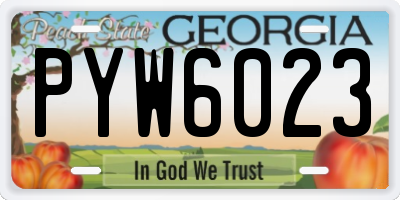 GA license plate PYW6023