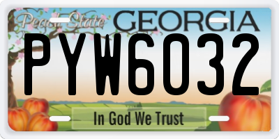 GA license plate PYW6032