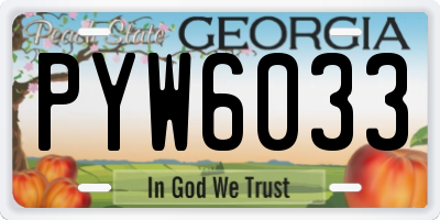 GA license plate PYW6033