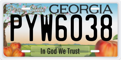 GA license plate PYW6038