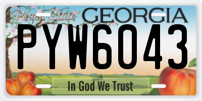 GA license plate PYW6043
