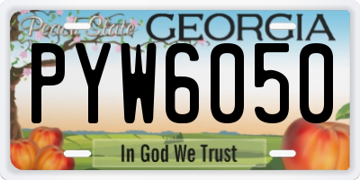 GA license plate PYW6050