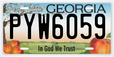 GA license plate PYW6059