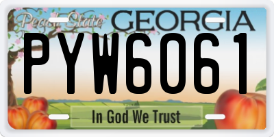 GA license plate PYW6061