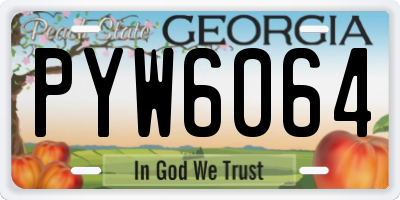 GA license plate PYW6064