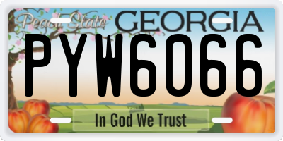 GA license plate PYW6066