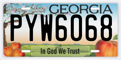 GA license plate PYW6068