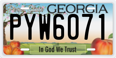 GA license plate PYW6071