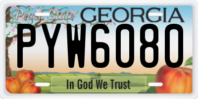 GA license plate PYW6080