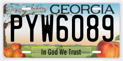 GA license plate PYW6089