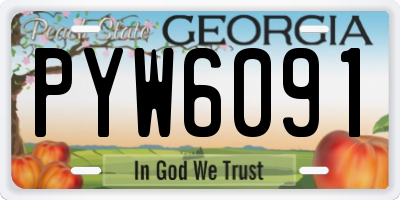 GA license plate PYW6091