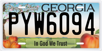 GA license plate PYW6094