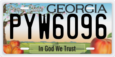GA license plate PYW6096