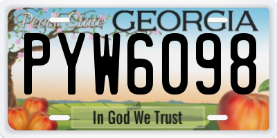 GA license plate PYW6098