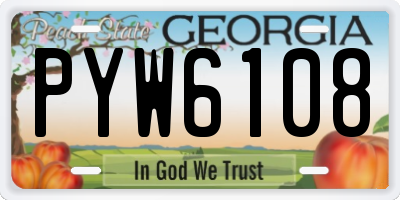 GA license plate PYW6108