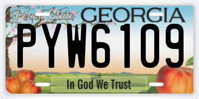 GA license plate PYW6109