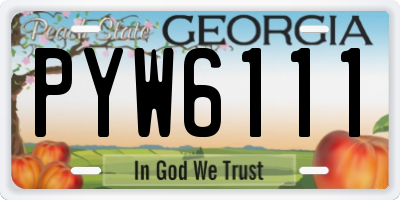 GA license plate PYW6111