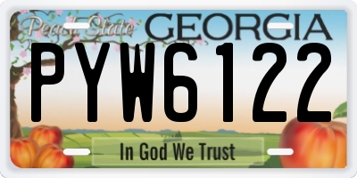 GA license plate PYW6122