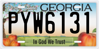 GA license plate PYW6131