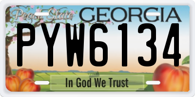 GA license plate PYW6134