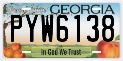 GA license plate PYW6138