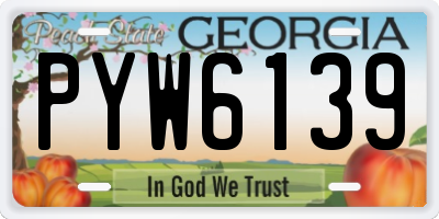 GA license plate PYW6139