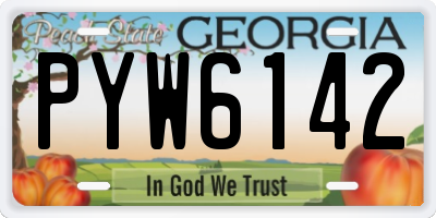 GA license plate PYW6142