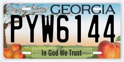 GA license plate PYW6144