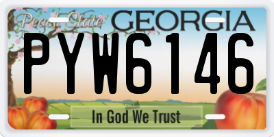 GA license plate PYW6146