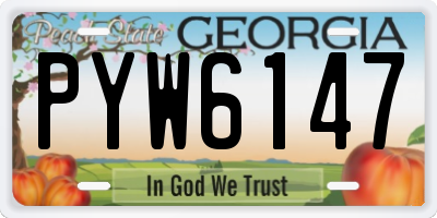 GA license plate PYW6147