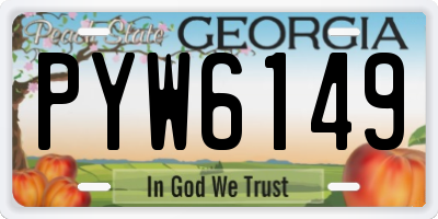 GA license plate PYW6149
