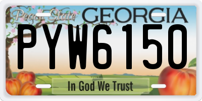 GA license plate PYW6150