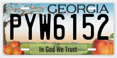 GA license plate PYW6152