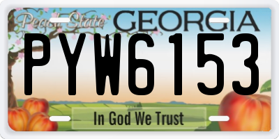 GA license plate PYW6153