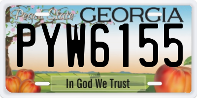 GA license plate PYW6155