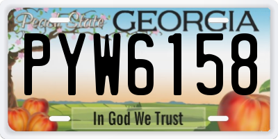 GA license plate PYW6158