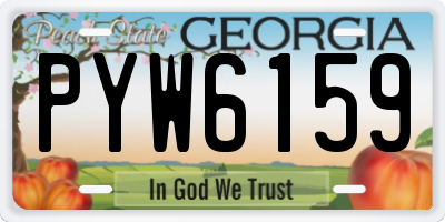 GA license plate PYW6159