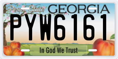 GA license plate PYW6161
