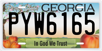 GA license plate PYW6165