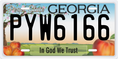 GA license plate PYW6166