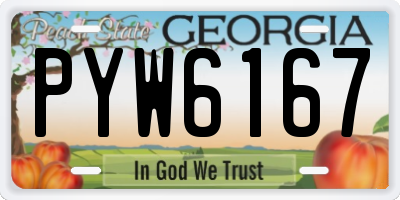 GA license plate PYW6167