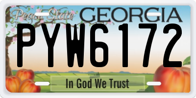 GA license plate PYW6172