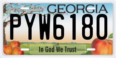 GA license plate PYW6180