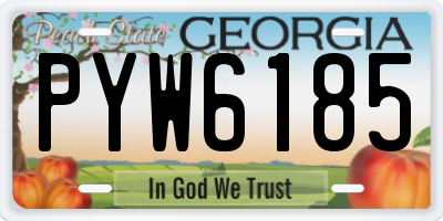GA license plate PYW6185